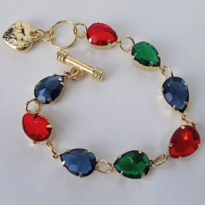 Pulseira Feminina Dourada com Chatons – Estilo e Sofisticação