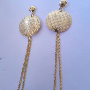 Maxi brinco feminino banhado com correntes