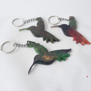Kit com 1 dúzia de chaveiros resina epóxi corrente inox variados