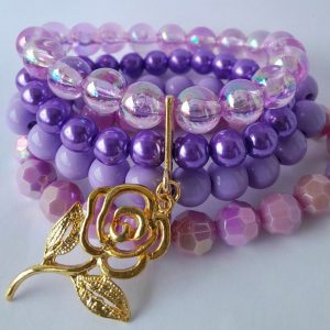 Pulseira com Bolas de Resina e Silicone Entremeios Banhados