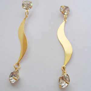 Brinco Grande Dourado com Zircônia - Duas Zircônias