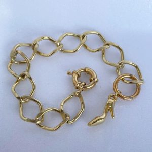 Pulseira Corrente Grossa Dourada Unissex – Estilo e Sofisticação
