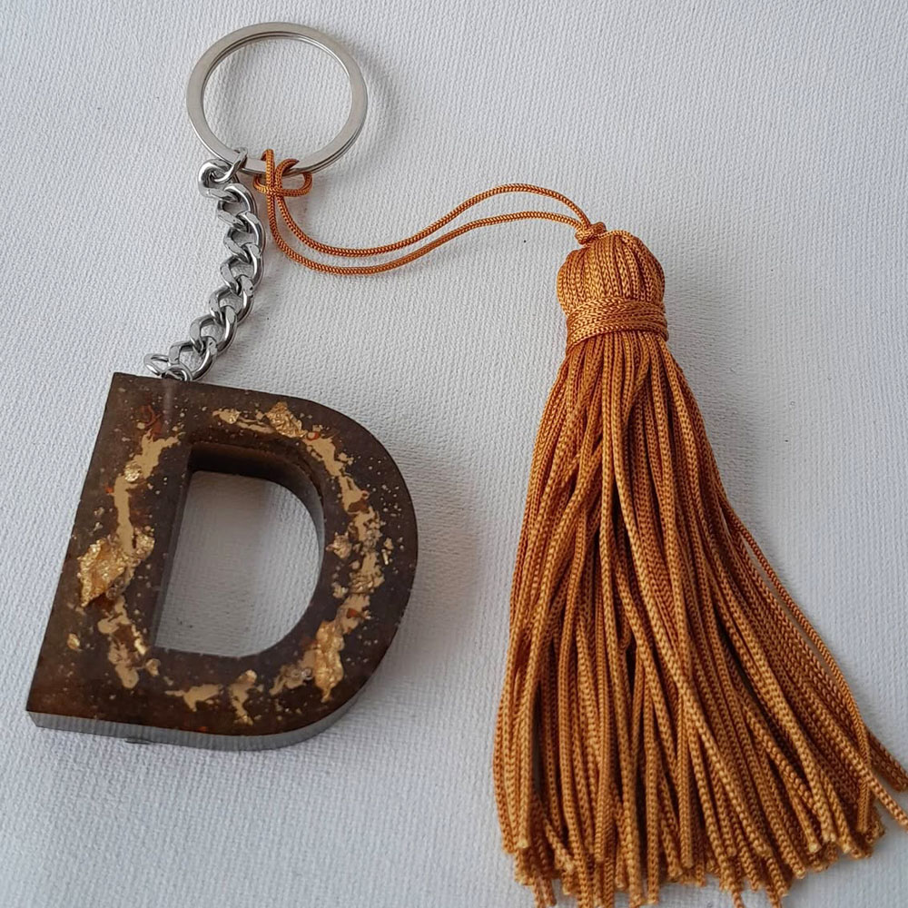 Chaveiro Personalizado em Resina com Corrente Inox