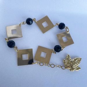 Pulseira Dourada com Resina – Estilo e Sofisticação