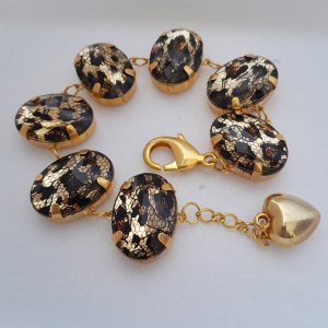 Pulseira Feminina Dourada com Chatons – Estilo e Sofisticação