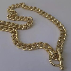 Colar Dourado Corrente Grossa com Pingente Elefante Banhado