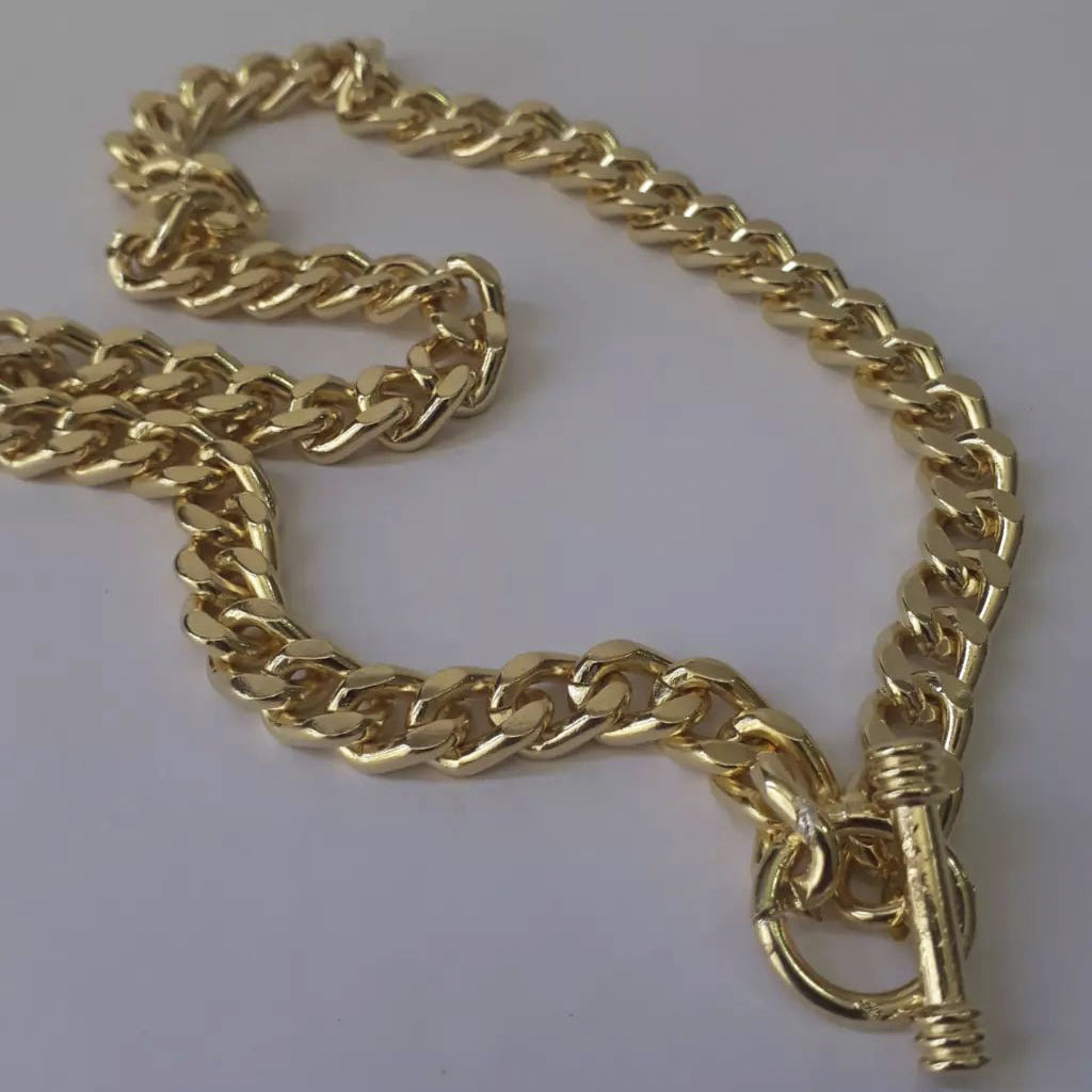 Colar Dourado Corrente Grossa com Pingente Elefante Banhado - Imagem 2