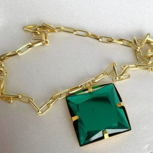 Colar Corrente Banhada com Chatons – Elegância e Brilho