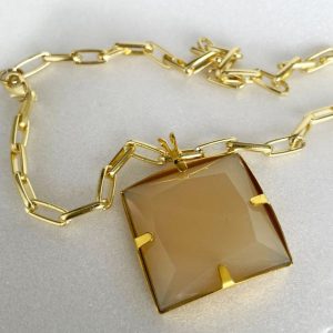 Colar Corrente Banhada com Chatons – Elegância e Brilho