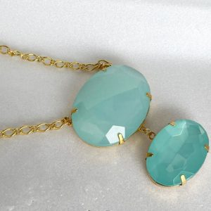 Colar Corrente Banhada com Chatons – Elegância e Brilho